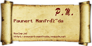 Paunert Manfréda névjegykártya